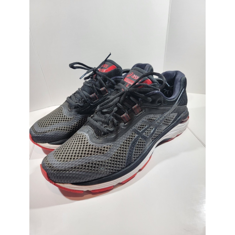ASICS GT-2000 6 Men's Size 11 Running Shoes Black/Red Athletic Sneakers T805N